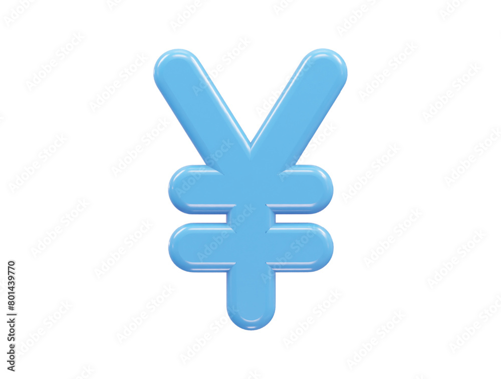 Yen currency icon 3d rendering illustration Yen currency icon 3d rendering illustration