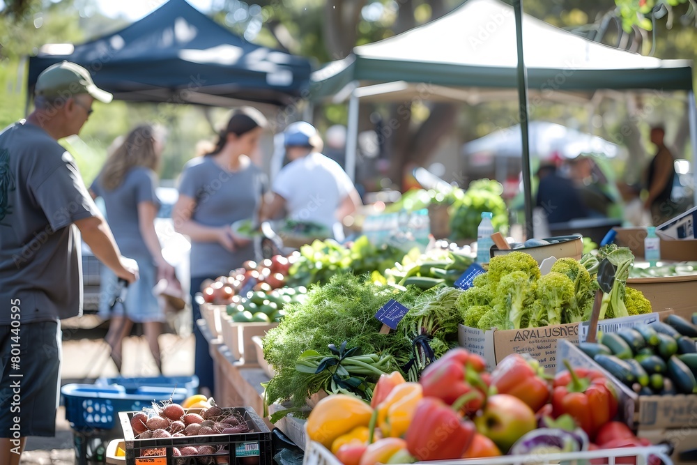 Obraz premium Vibrant Farmer s Market Showcasing Locally Grown Produce and Sustainable Offerings