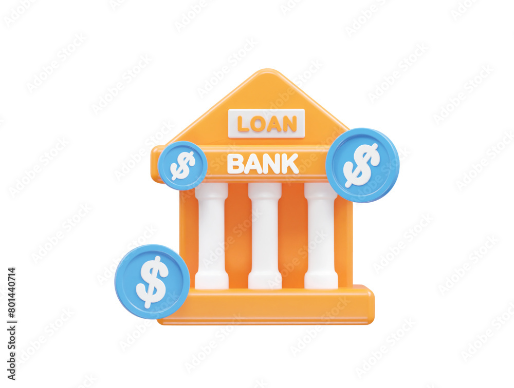 Loan icon 3d rendering bank loan illustration element Loan icon 3d rendering bank loan illustration element