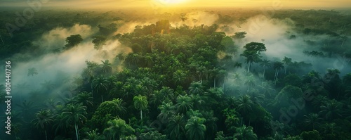 Breath-taking Aerial Photograph of the Jungle. Atmospheric Wilderness Photo. Nature Background. © Coosh448