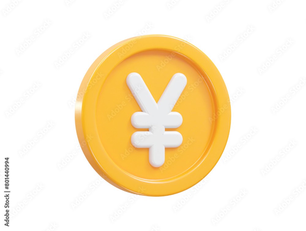 Yen currency icon 3d rendering illustration Yen currency icon 3d rendering illustration