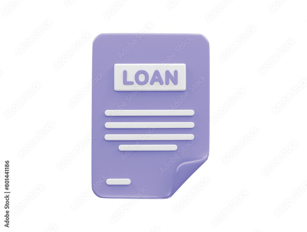 Loan icon 3d rendering bank loan illustration element Loan icon 3d rendering bank loan illustration element