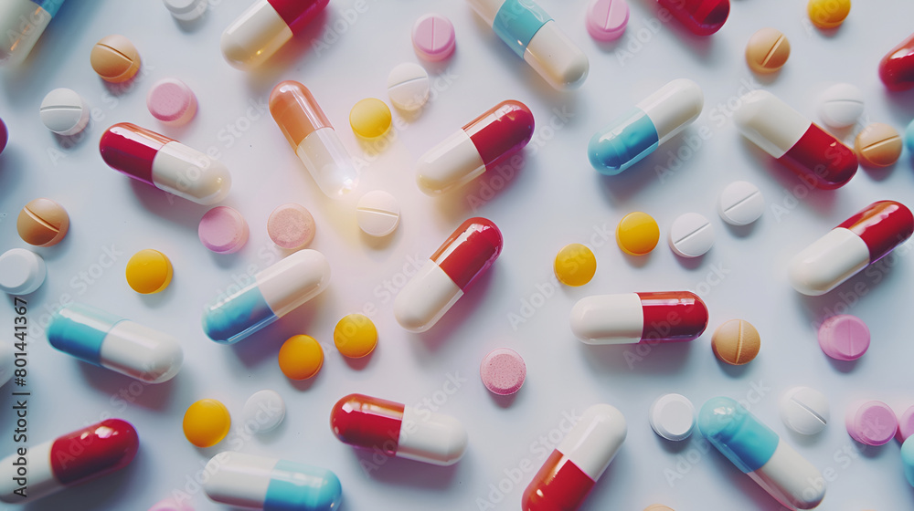 different Tablets pills capsule heap mix therapy drugs ,Antibiotic capsule pills on blue background. Prescription drugs ,Colorful capsule pills different Tablets pills capsule heap mix therapy drugs ,Antibiotic capsule pills on blue background. Prescription drugs ,Colorful capsule pills