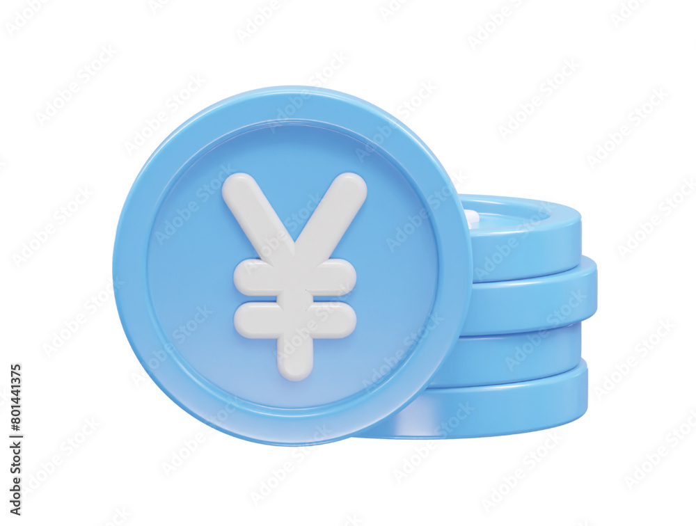 Yen currency icon 3d rendering illustration Yen currency icon 3d rendering illustration