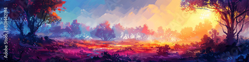 Engage with the dynamic interplay of light and shadow in a sunrise gradient, where vibrant hues blend seamlessly with darker tones, offering a captivating scene for creative expression.