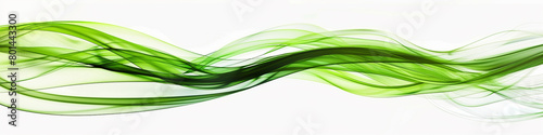 Meadow green wave abstract, fresh and lively meadow green wave flowing on a white background.