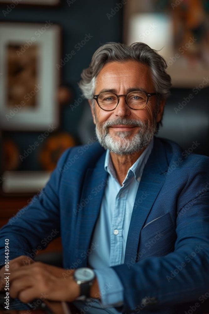 A confident and distinguished senior Caucasian businessman in a studio portrait, exuding professionalism and success. A confident and distinguished senior Caucasian businessman in a studio portrait, exuding professionalism and success.