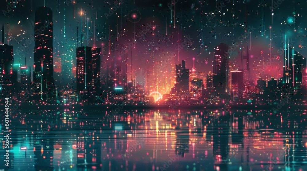 Abstract futuristic city background