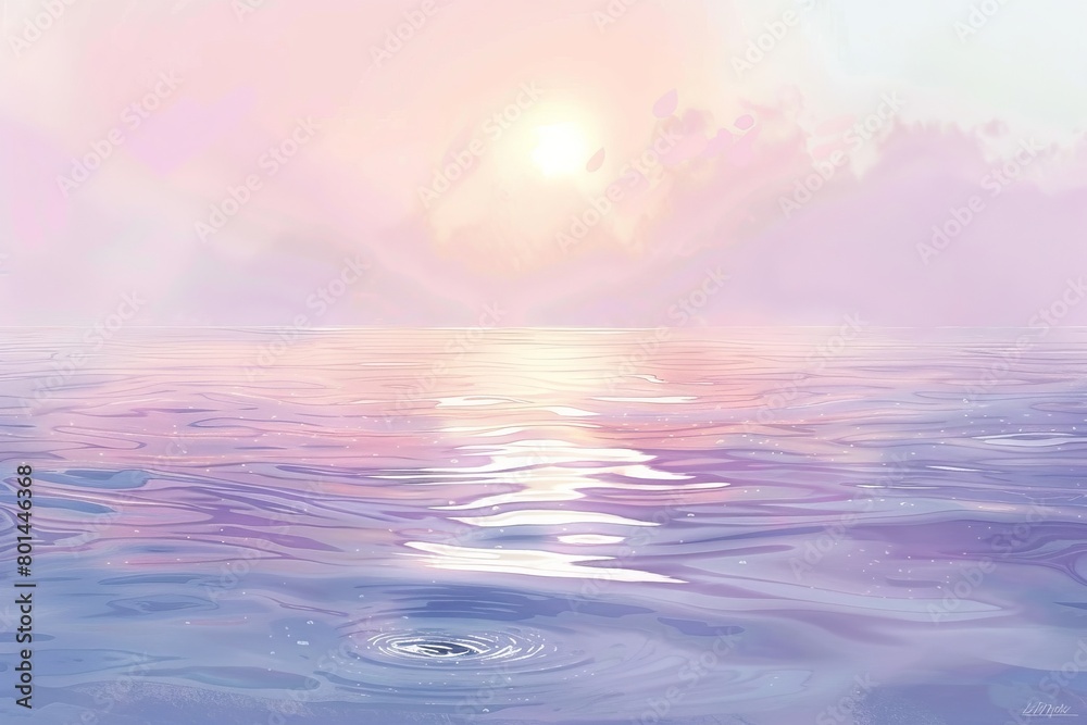 Obraz premium Sunset Reflection, Pastel Water Ripple