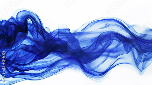 Royal blue wave flow, deep and rich royal blue wave isolated on white. © Rashid