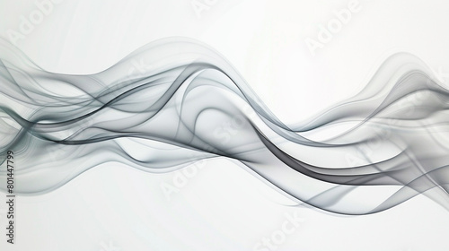 Smokey gray wave illustration, sleek and subtle smokey gray wave on a white backdrop.