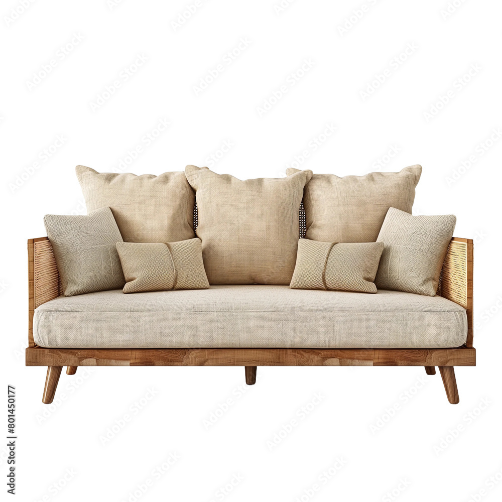 Naklejka premium modern boho sofa isolated on transparent background