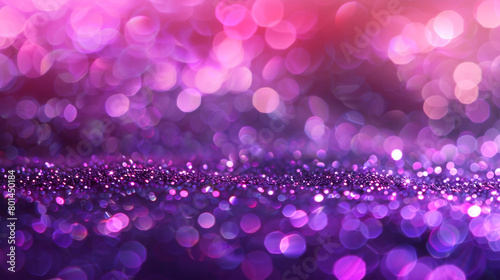 Violet Glitter Defocused Abstract Twinkly Lights Background  glowing blurred lights with vibrant violet shades.