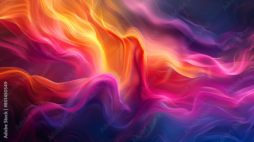 Embark on a visual journey as vibrant colors flow harmoniously, creating a mesmerizing gradient wave.