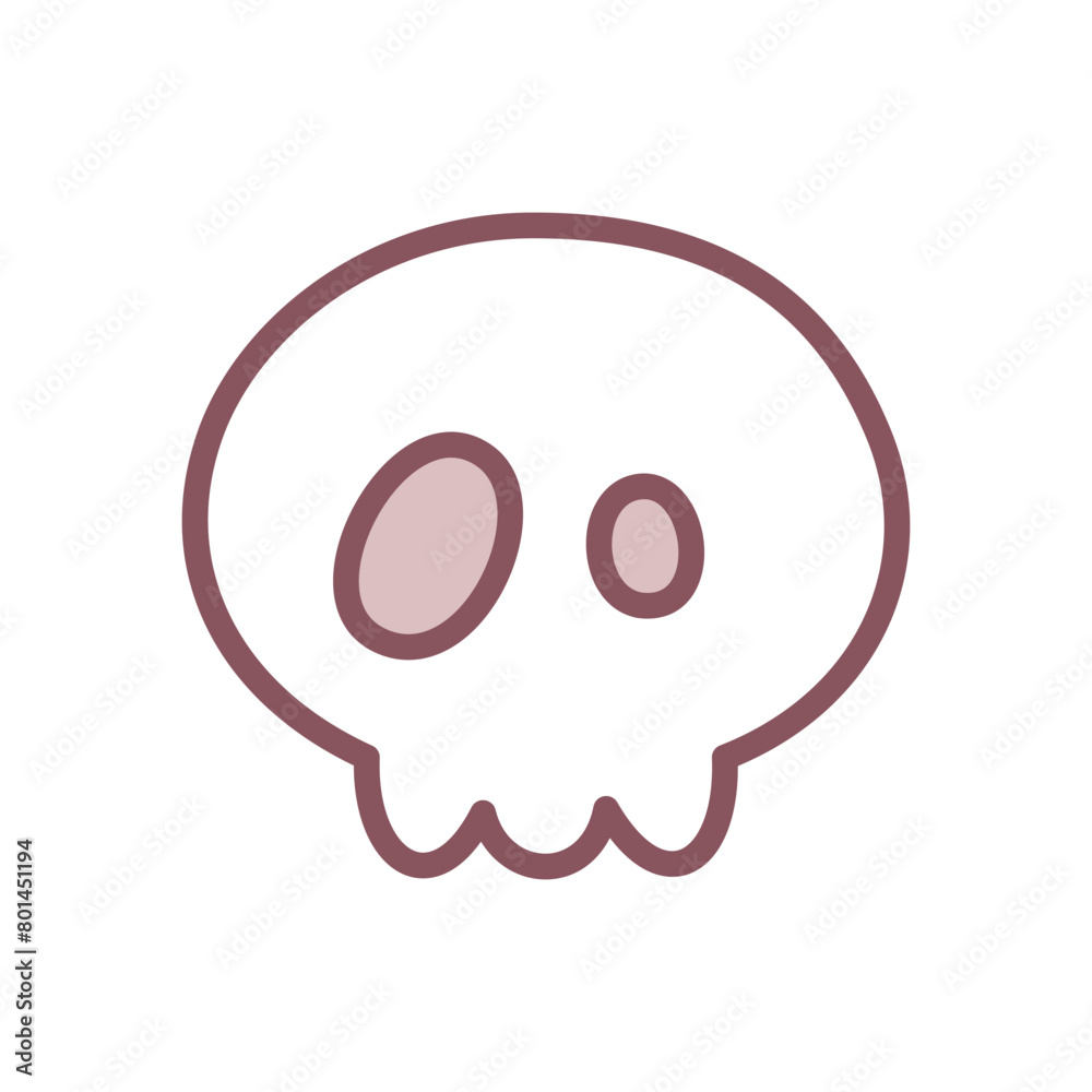 Cute skull icon. Hand drawn illustration of a funny skull isolated on a white background. Kawaii sticker. Vector 10 EPS. Cute skull icon. Hand drawn illustration of a funny skull isolated on a white background. Kawaii sticker. Vector 10 EPS.