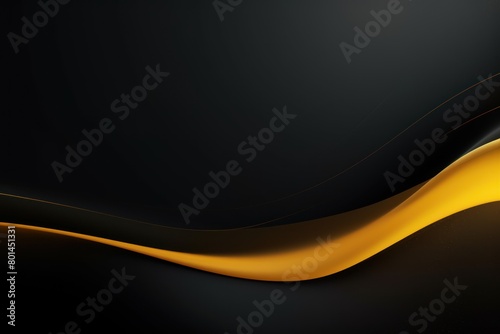 Yellow black white glowing abstract gradient shape on black grainy background minimal header cover poster design copy space empty blank copyspace