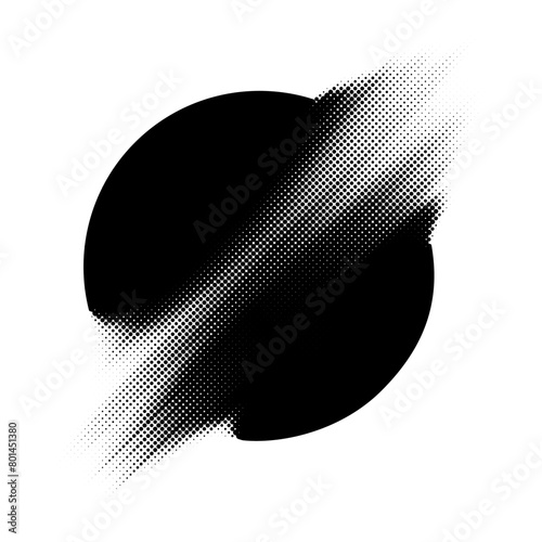 glitch halftone texture. circular graphic element