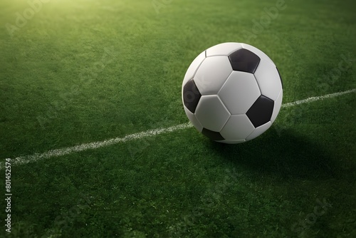 Soccer ball on grass field © Jaume