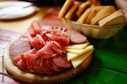 Selection of cured meats and cheeses from the Marche region