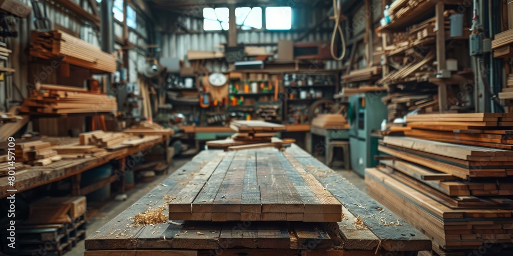 A carpentry workshop full of various types of wood