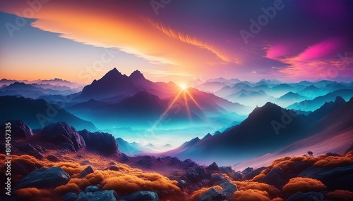 unique abstract background dynamic scene vibrant colors ethereal light fascinating effect