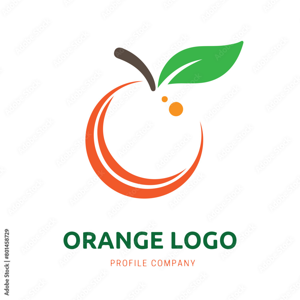 Orange logo design for brand company or identity