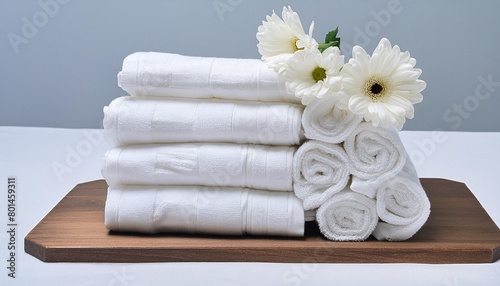 packed white towels png file transparent background