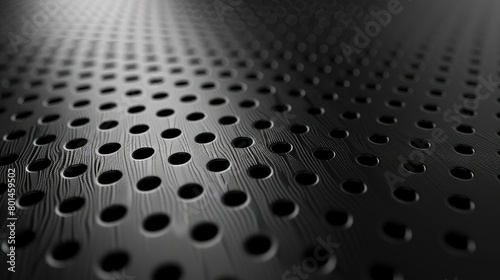 shiny perforated metal sheet with light reflection abstract background, industry modern concept, Generative Ai