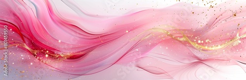 Fluid pastel pink and rose gold background with bubbles. Abstract wallpaper commercial advertising
