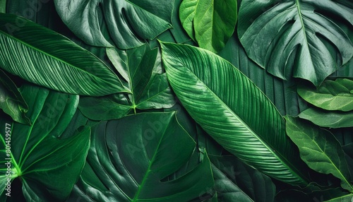 creative layout made of tropical leaves flat lay nature concept