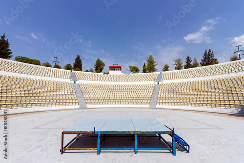Obraz na płótnie Open air public theater in the island of Salamina, Greece. w salonie
