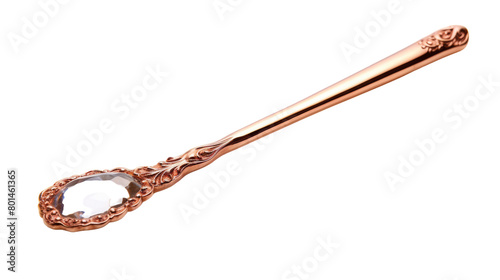 Gleaming Copper Tongs on Transparent Background. photo
