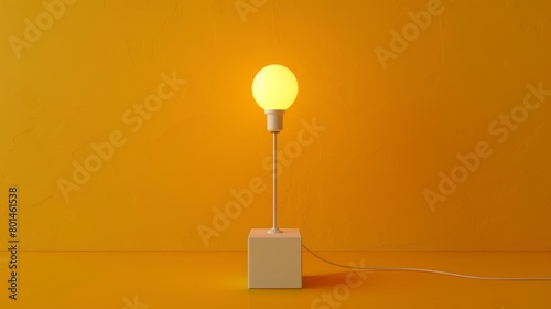 A Singular Illuminated Table Lamp photo