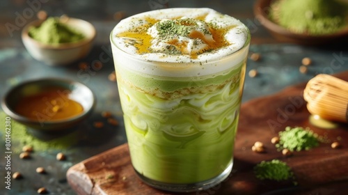 Honey Matcha Latte A Colorful and Invigorating Start to the Morning