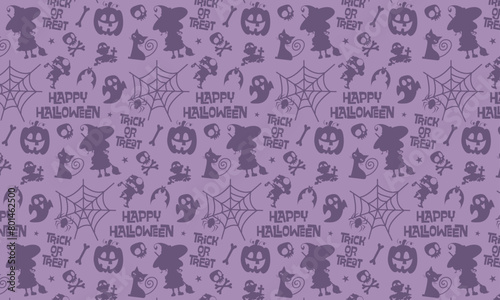 Halloween seamless pattern background, Happy Halloween background vector illustration