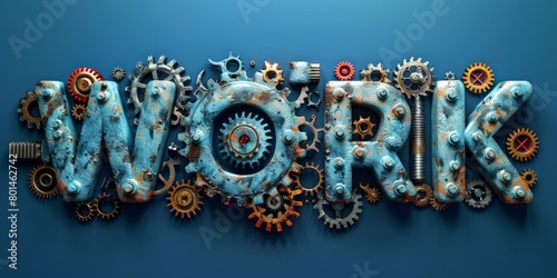The word work written with ...