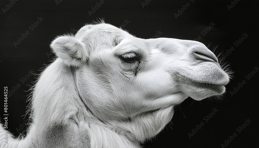 Fototapeta premium camel close up head on black background