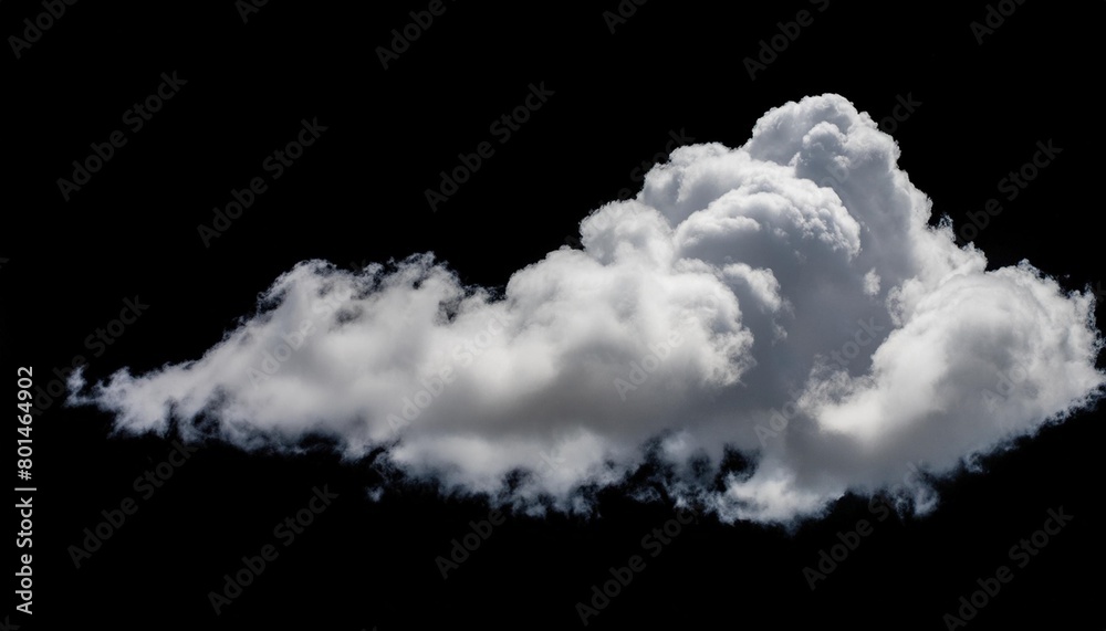 white cloud isolated on black background good for atmosphere creation