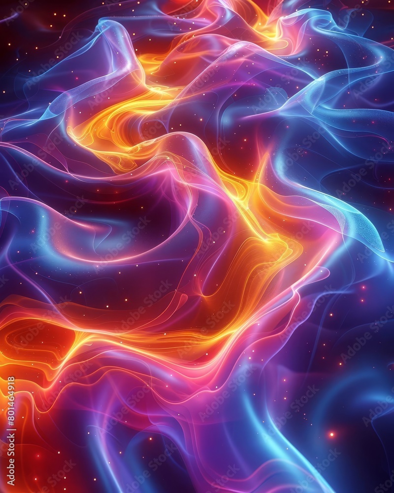 An ethereal dreamscape of vibrant flowing energy
