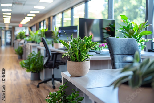 A collaborative workspace with adjustable height desks  promoting ergonomic comfort and flexibility for prolonged meetings.