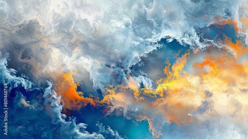 heavenly abstract painting depicting celestial skies thoughtprovoking artwork in art gallery digital illustration