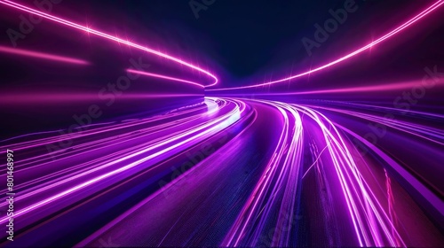 highspeed neon purple lines abstract motion blur background futuristic technology concept