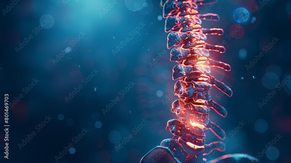 human spinal cord and vertebral column anatomy illustration medical ...