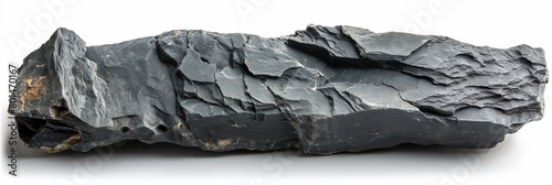 Slate, rock sample , on white background photo