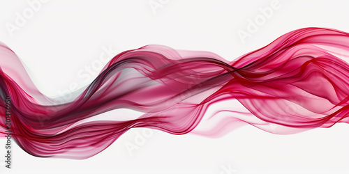 Berry red wave abstract, lush and rich berry red wave flowing smoothly on a white background.