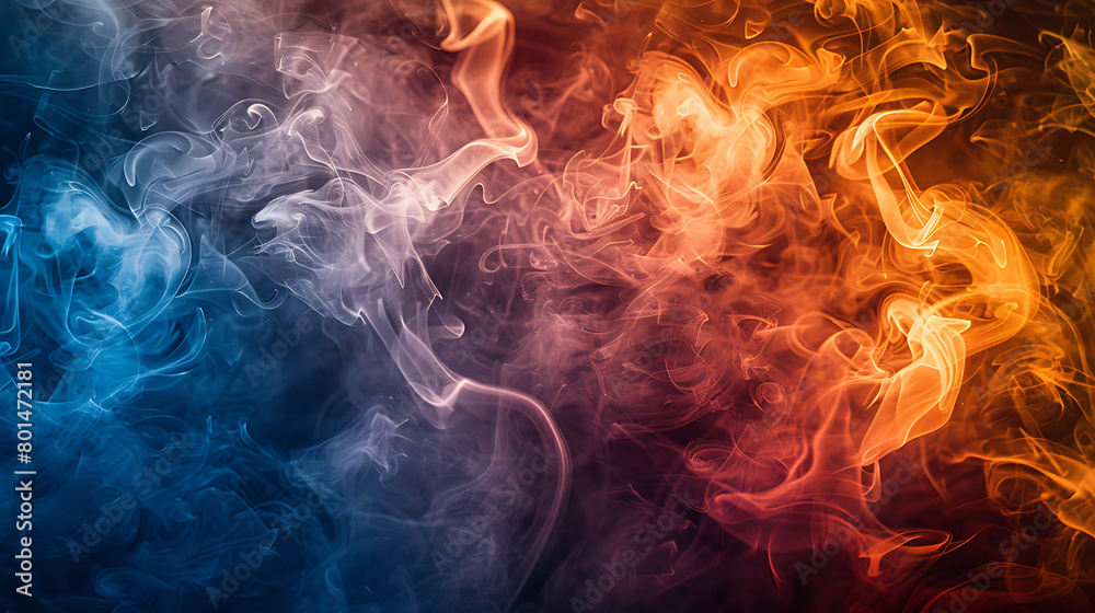Fototapeta premium Abstract colorful, multi-colored smoke spreading with Neon effect, bright background