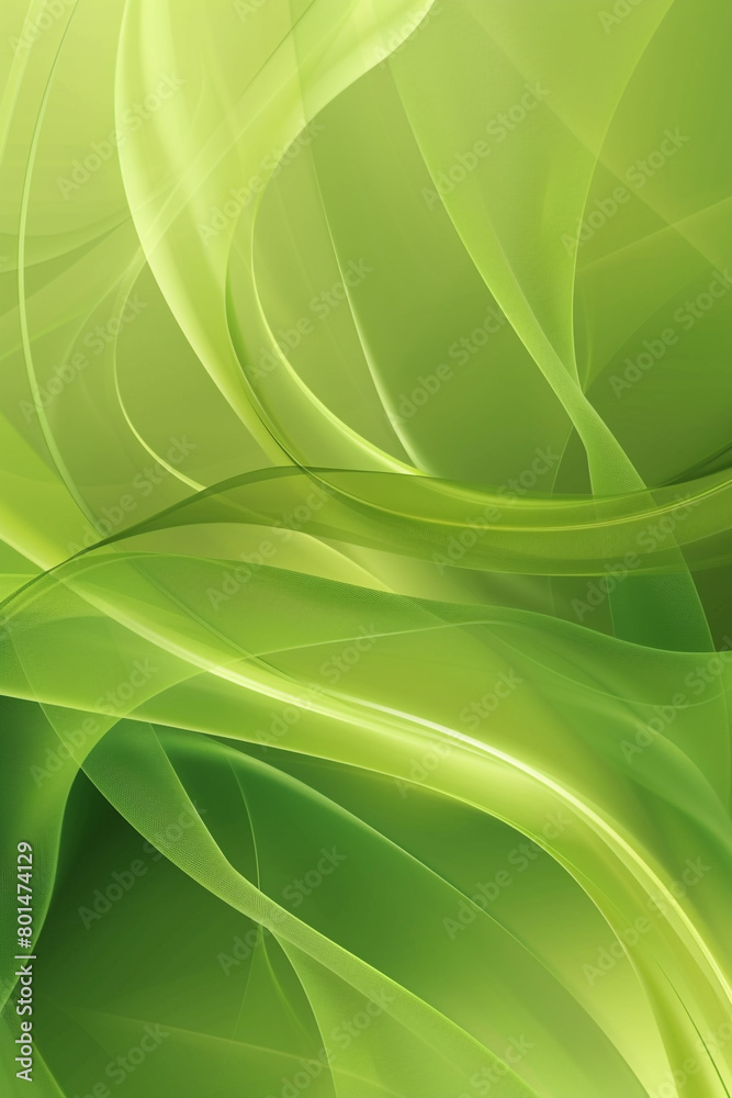 Obraz premium Crisp apple green wavy abstract background, fresh and invigorating, perfect for spring-themed designs