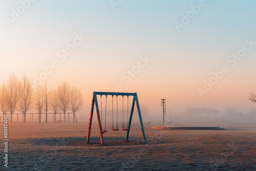 Poignant Heatwave Silence: Empty Playground in the Grip of a Heatwave - A Minimalist Environmental Message