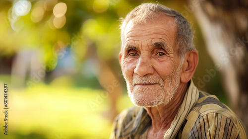 Retrato de um homem velho ao ar livre photo