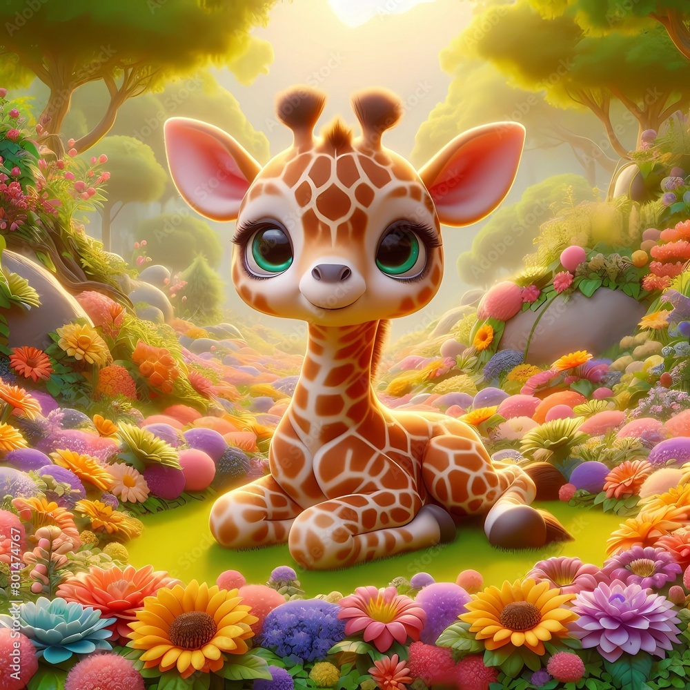 Fototapeta premium Cartoon Giraffe